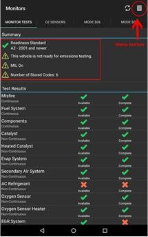 An example of a Readiness Monitor